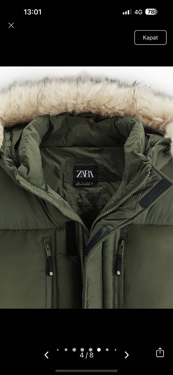 zara kapüşonlu şişme mont - Görsel 5