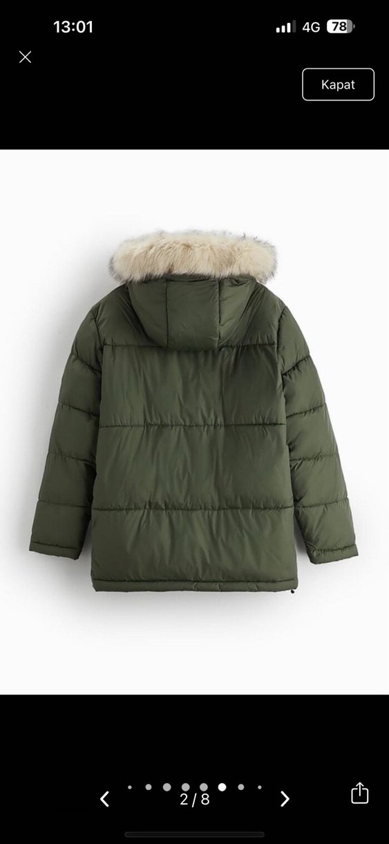 zara kapüşonlu şişme mont - Görsel 2