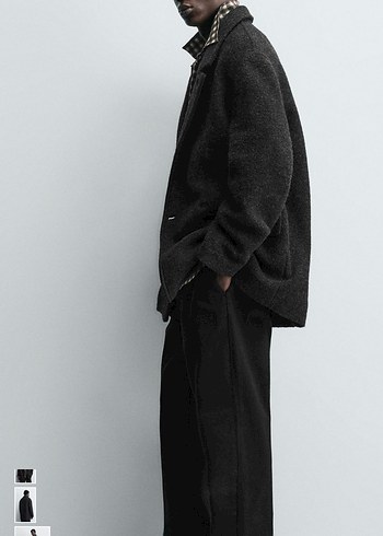 zara viral kruvaze yün karışımlı kaban - Görsel 4