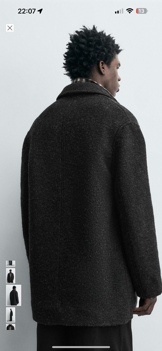 zara viral kruvaze yün karışımlı kaban - Görsel 3