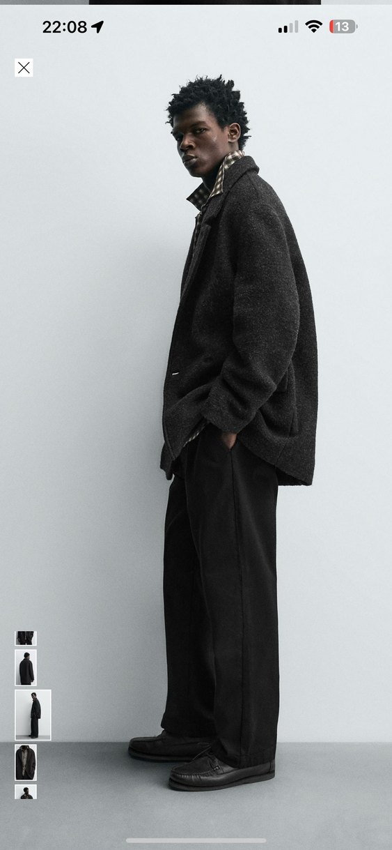 zara viral kruvaze yün karışımlı kaban - Görsel 4