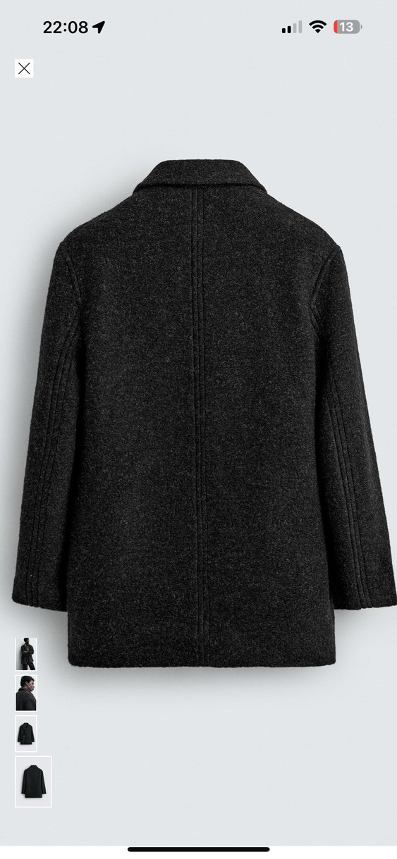 zara viral kruvaze yün karışımlı kaban - Görsel 5