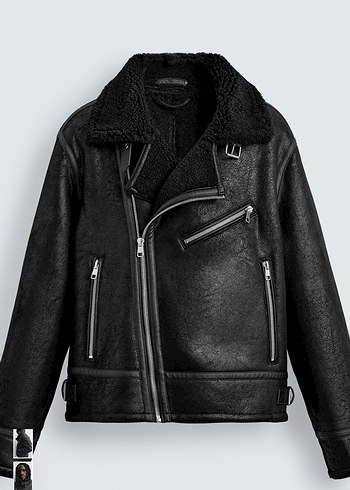 zara kontrast suni deri ceket - Görsel 8