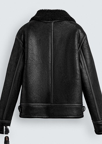 zara kontrast suni deri ceket - Görsel 9