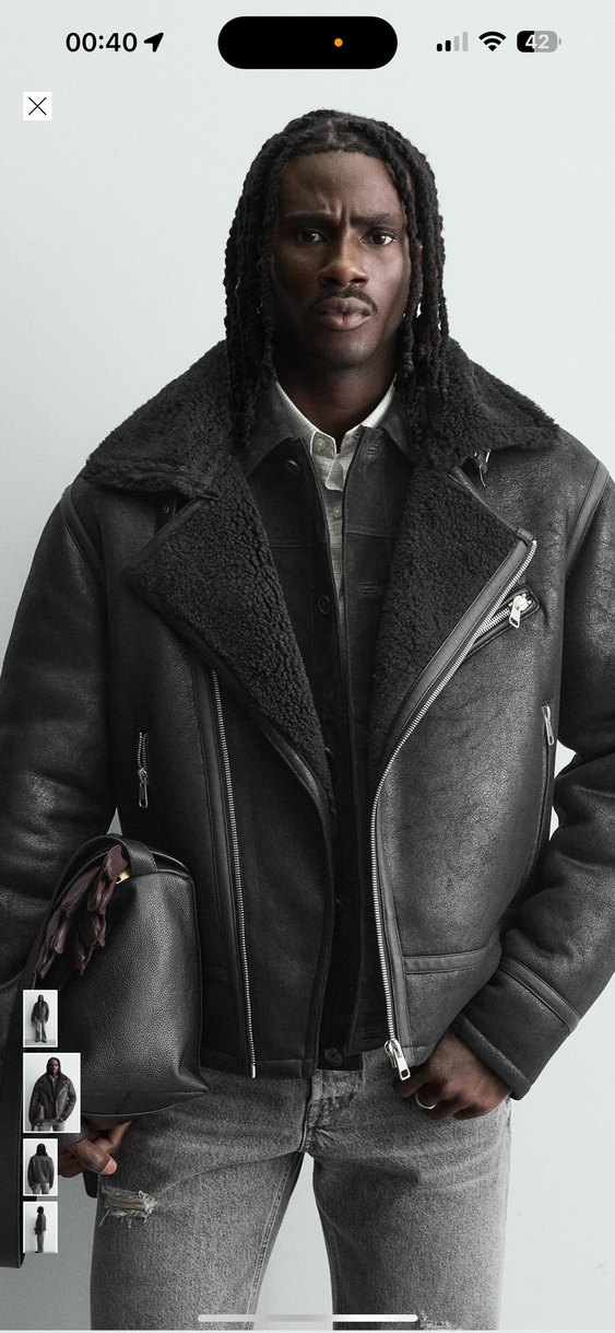 zara kontrast suni deri ceket - Görsel 5