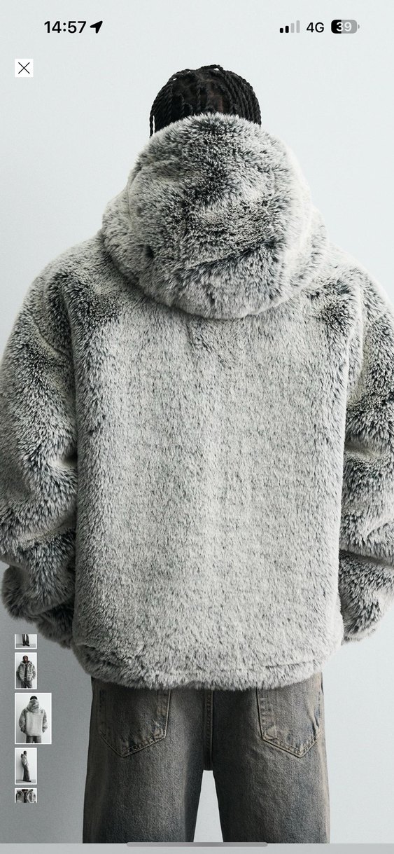zara suni kürk kapüşonlu ceket - Görsel 3