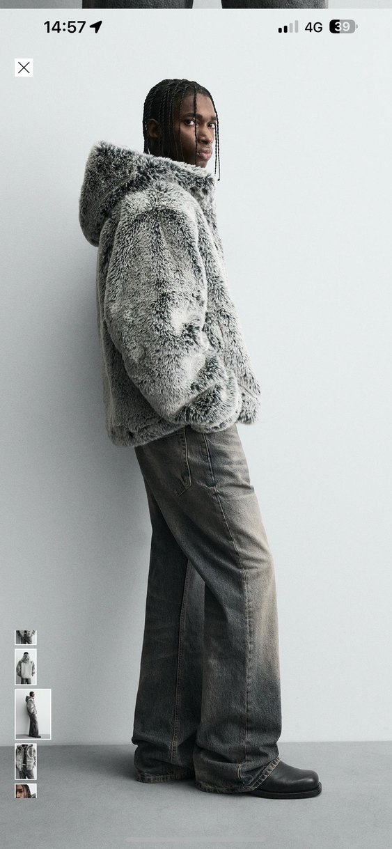 zara suni kürk kapüşonlu ceket - Görsel 2