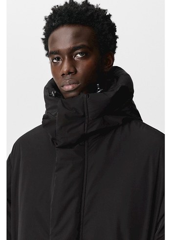 pull bear uzun şişme kaban - Görsel 6