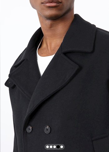 kruvaze kısa kaban - Görsel 5