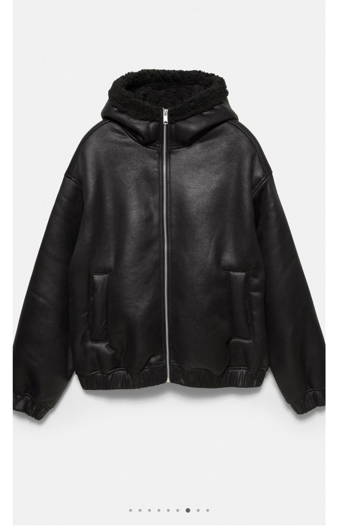 pull bear suni yünlü kapüşonlu ceket - Görsel 4