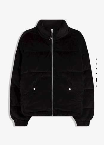 bershka fitilli kadife şişme ceket - Görsel 2