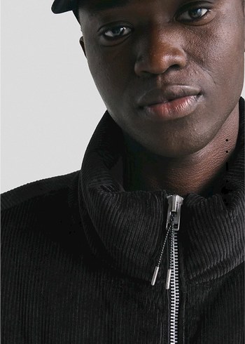 bershka fitilli kadife şişme ceket - Görsel 6