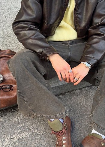 bershka suni deri ceket - Görsel 6