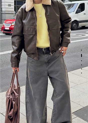 bershka suni deri ceket - Görsel 3