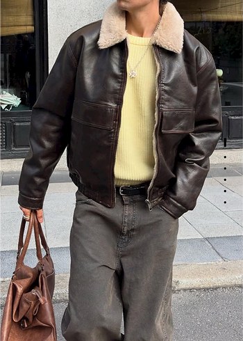 bershka suni deri ceket - Görsel 4