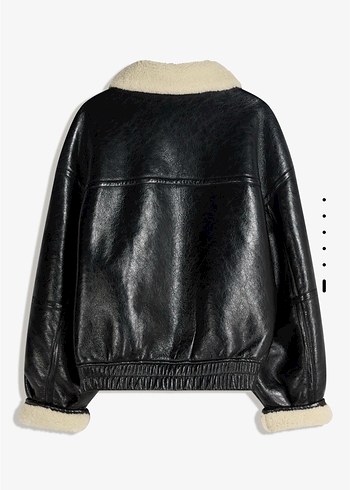 bershka vinil efektli suni kürklü ceket - Görsel 2