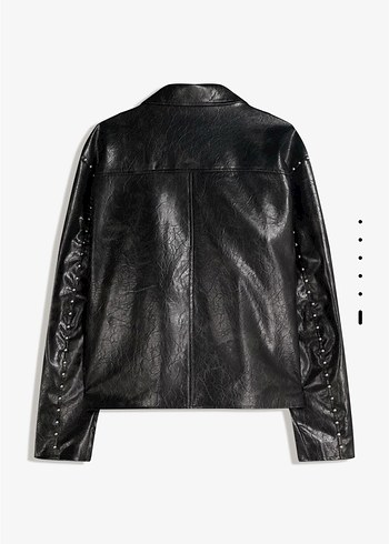 bershka zımbalı deri ceket - Görsel 2