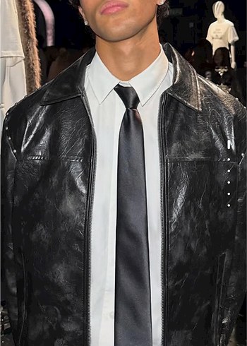 bershka zımbalı deri ceket - Görsel 4