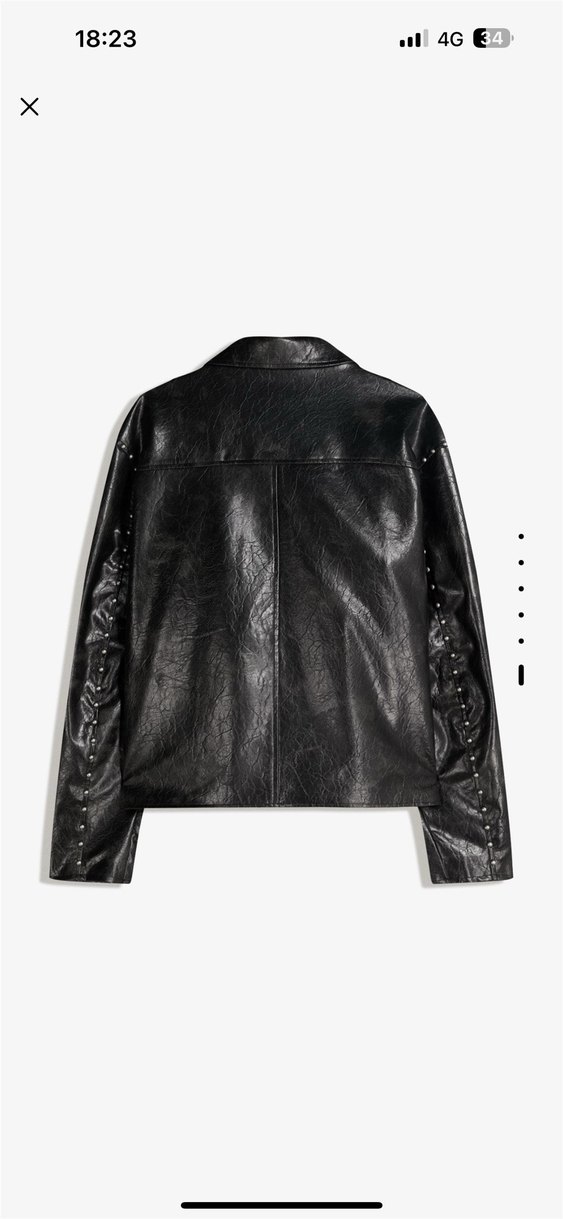bershka zımbalı deri ceket - Görsel 2