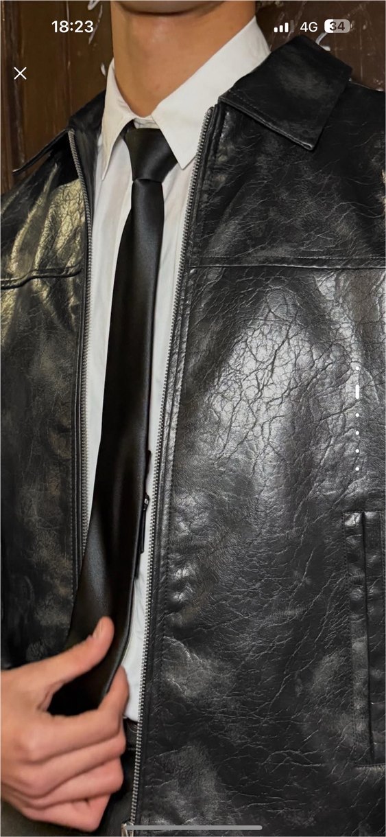 bershka zımbalı deri ceket - Görsel 3