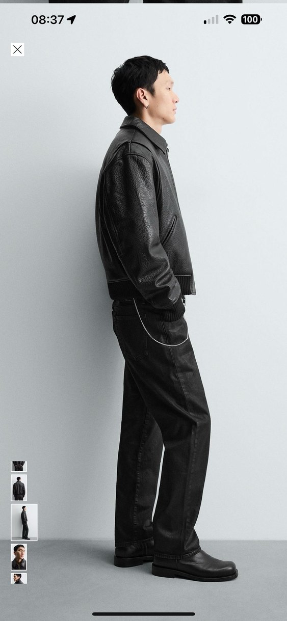 zara suni deri kapitone ceket - Görsel 2