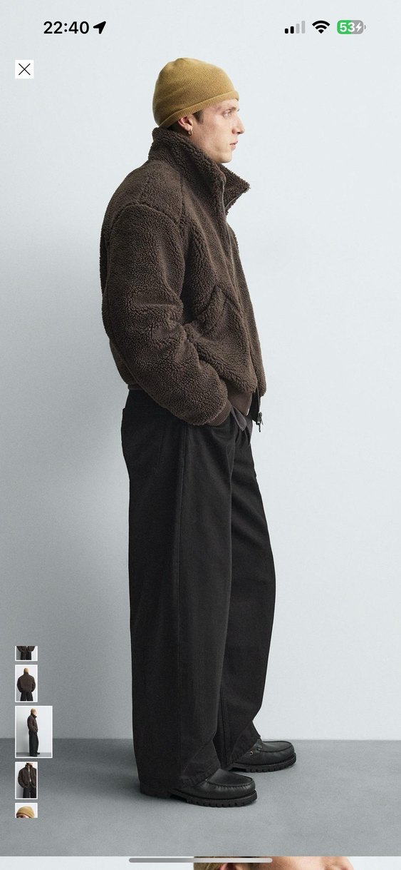 zara suni yün etkili ceket - Görsel 4