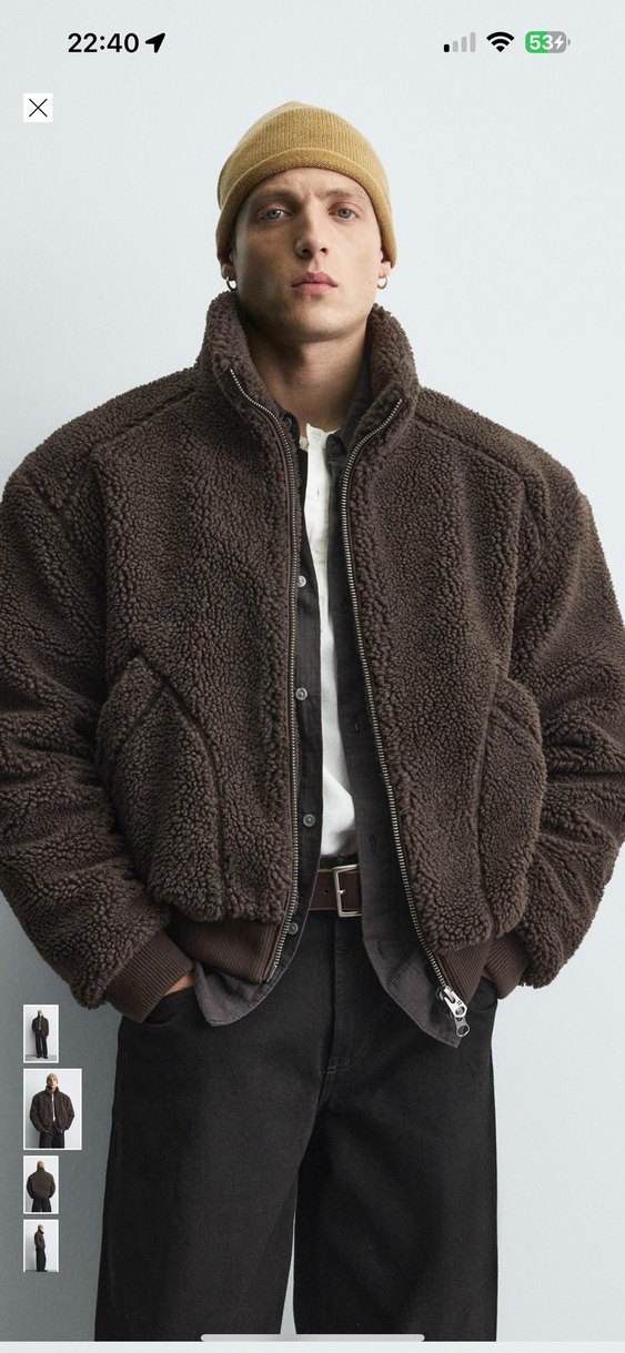 zara suni yün etkili ceket - Görsel 2