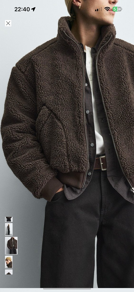 zara suni yün etkili ceket - Görsel 5