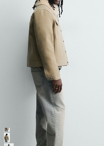 zara kontrast suni kürklü pamuklu ceket - Görsel 4