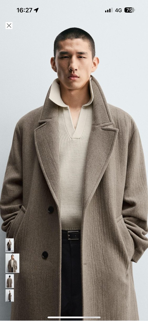 zara %55yün %45 polyester kaban - Görsel 2