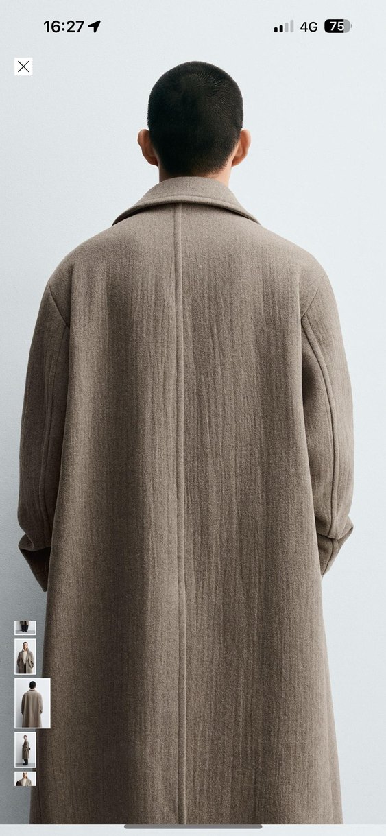 zara %55yün %45 polyester kaban - Görsel 3