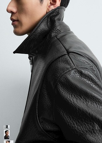 zara suni deri kapitone ceket - Görsel 3