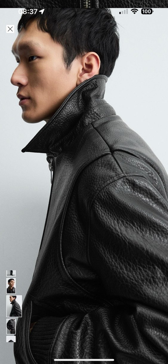 zara suni deri kapitone ceket - Görsel 3