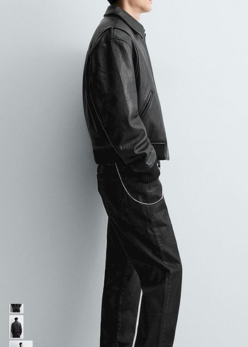 zara suni deri kapitone ceket - Görsel 4