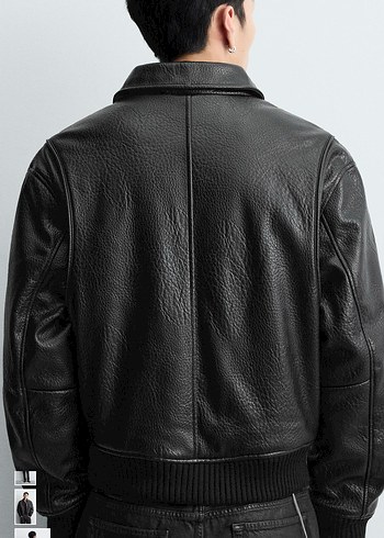 zara suni deri kapitone ceket - Görsel 6