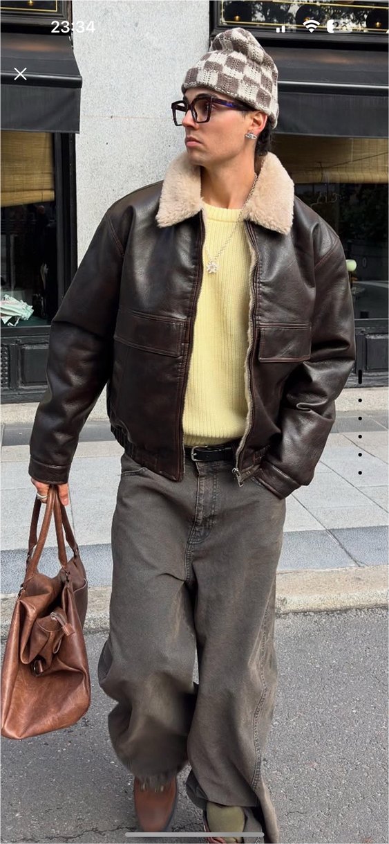 bershka oversize suni deri ceket - Görsel 4