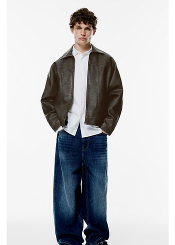 pull bear suni deri ceket - Görsel 3