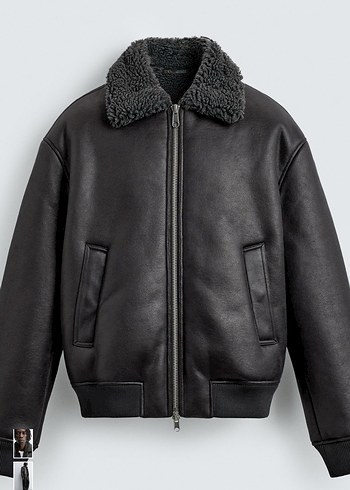 zara çift yüzlü suni deri ceket - Görsel 5