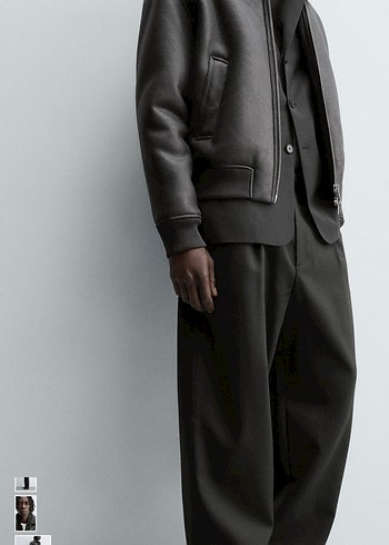 zara çift yüzlü suni deri ceket - Görsel 6