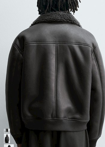 zara çift yüzlü suni deri ceket - Görsel 3