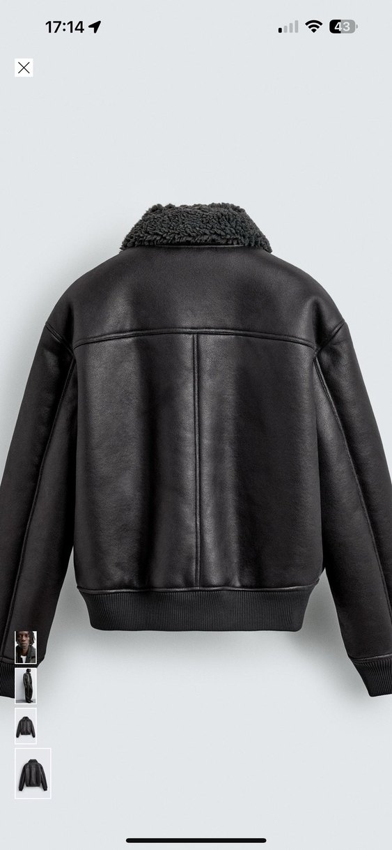 zara çift yüzlü suni deri ceket - Görsel 4