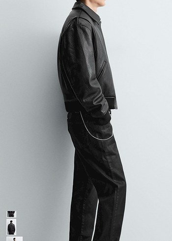 zara suni deri kapitone ceket - Görsel 5