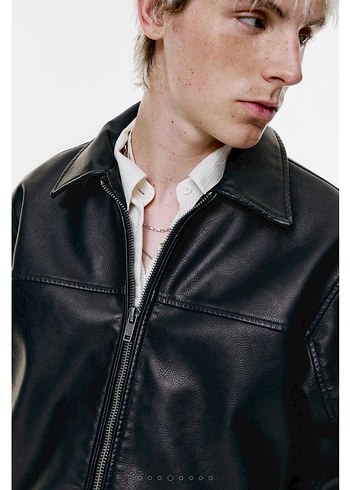 pull bear suni deri ceket - Görsel 3