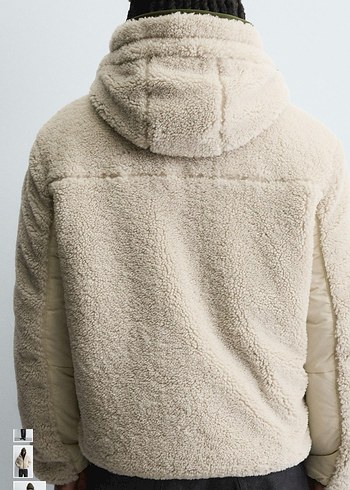 zara kontrast suni yünlü ceket - Görsel 3