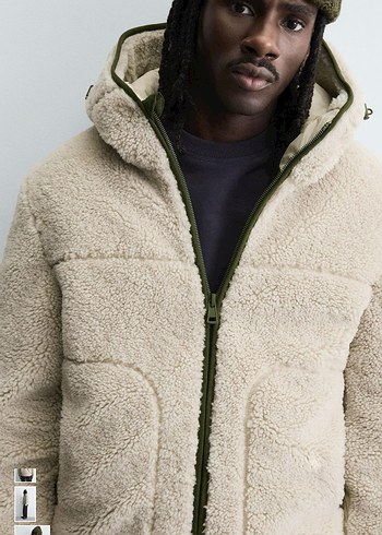 zara kontrast suni yünlü ceket - Görsel 6