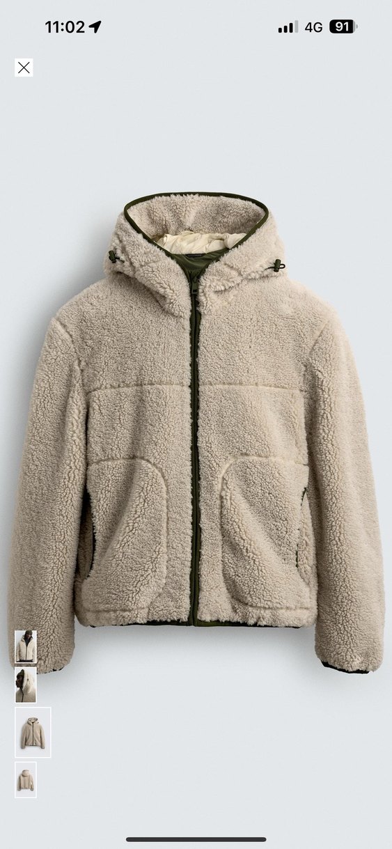 zara kontrast suni yünlü ceket - Görsel 5