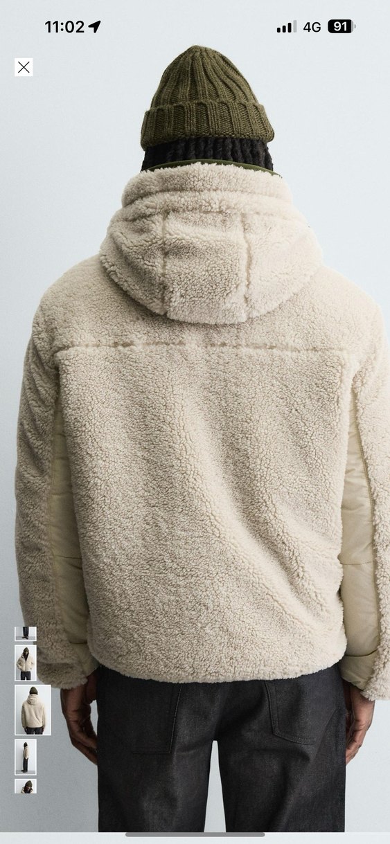 zara kontrast suni yünlü ceket - Görsel 3