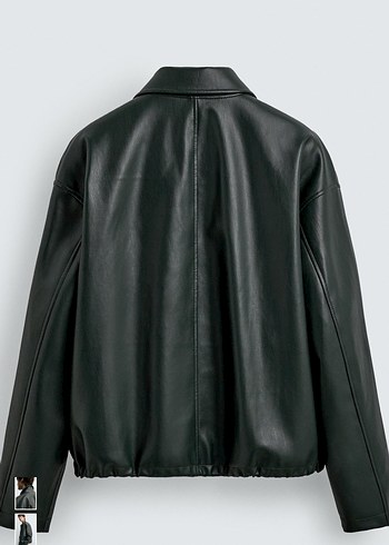 zara reladex fit suni deri ceket - Görsel 9