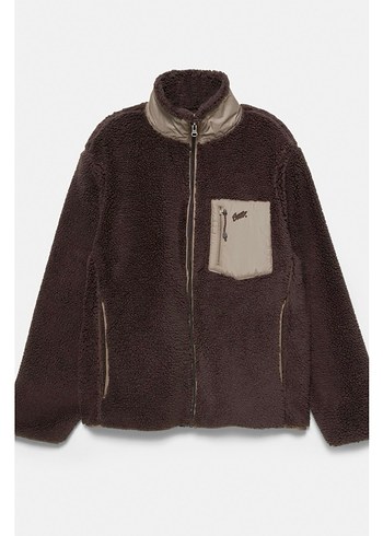 pull bear kombin kumaş yünlü ceket - Görsel 5