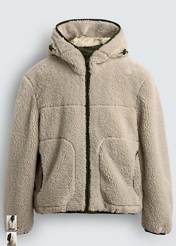 zara kontrast suni yünlü ceket - Görsel 7